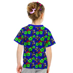 New Zealand Warriors Kid T Shirt Tropical Hibiscus Floral Seamless Rugby Mascot