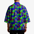 New Zealand Warriors Kimono Tropical Hibiscus Floral Seamless Rugby Mascot