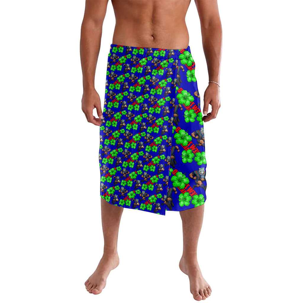 New Zealand Warriors Lavalava Tropical Hibiscus Floral Seamless Rugby Mascot