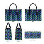 New Zealand Warriors Leather Bag Tropical Hibiscus Floral Seamless Rugby Mascot