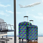 New Zealand Warriors Luggage Cover Tropical Hibiscus Floral Seamless Rugby Mascot