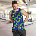New Zealand Warriors Men Tank Top Tropical Hibiscus Floral Seamless Rugby Mascot