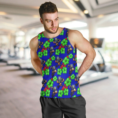 New Zealand Warriors Men Tank Top Tropical Hibiscus Floral Seamless Rugby Mascot