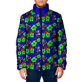 New Zealand Warriors Padded Jacket Tropical Hibiscus Floral Seamless Rugby Mascot