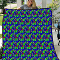 New Zealand Warriors Quilt Tropical Hibiscus Floral Seamless Rugby Mascot