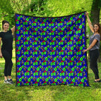 New Zealand Warriors Quilt Tropical Hibiscus Floral Seamless Rugby Mascot
