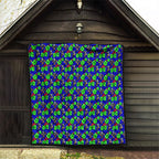 New Zealand Warriors Quilt Tropical Hibiscus Floral Seamless Rugby Mascot