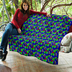 New Zealand Warriors Quilt Tropical Hibiscus Floral Seamless Rugby Mascot