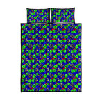 New Zealand Warriors Quilt Bed Set Tropical Hibiscus Floral Seamless Rugby Mascot