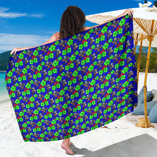 New Zealand Warriors Sarong Tropical Hibiscus Floral Seamless Rugby Mascot