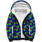 New Zealand Warriors Sherpa Hoodie Tropical Hibiscus Floral Seamless Rugby Mascot