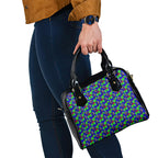 New Zealand Warriors Shoulder Handbag Tropical Hibiscus Floral Seamless Rugby Mascot