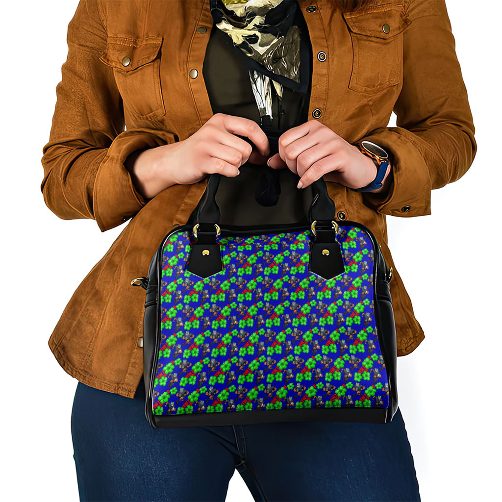 New Zealand Warriors Shoulder Handbag Tropical Hibiscus Floral Seamless Rugby Mascot