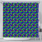 New Zealand Warriors Shower Curtain Tropical Hibiscus Floral Seamless Rugby Mascot