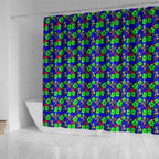 New Zealand Warriors Shower Curtain Tropical Hibiscus Floral Seamless Rugby Mascot
