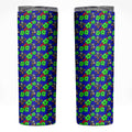 New Zealand Warriors Skinny Tumbler Tropical Hibiscus Floral Seamless Rugby Mascot