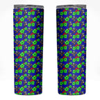 New Zealand Warriors Skinny Tumbler Tropical Hibiscus Floral Seamless Rugby Mascot
