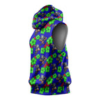 New Zealand Warriors Sleeveless Hoodie Tropical Hibiscus Floral Seamless Rugby Mascot