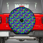 New Zealand Warriors Spare Tire Cover Tropical Hibiscus Floral Seamless Rugby Mascot