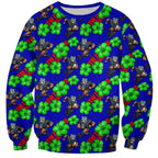 New Zealand Warriors Sweatshirt Tropical Hibiscus Floral Seamless Rugby Mascot
