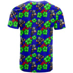 New Zealand Warriors T Shirt Tropical Hibiscus Floral Seamless Rugby Mascot
