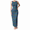 New Zealand Warriors Tank Maxi Dress Tropical Hibiscus Floral Seamless Rugby Mascot