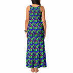 New Zealand Warriors Tank Maxi Dress Tropical Hibiscus Floral Seamless Rugby Mascot