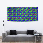 New Zealand Warriors Tapestry Tropical Hibiscus Floral Seamless Rugby Mascot