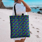 New Zealand Warriors Tote Bag Tropical Hibiscus Floral Seamless Rugby Mascot