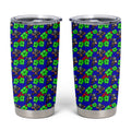 New Zealand Warriors Tumbler Cup Tropical Hibiscus Floral Seamless Rugby Mascot