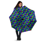 New Zealand Warriors Umbrella Tropical Hibiscus Floral Seamless Rugby Mascot