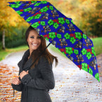 New Zealand Warriors Umbrella Tropical Hibiscus Floral Seamless Rugby Mascot