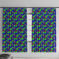 New Zealand Warriors Window Curtain Tropical Hibiscus Floral Seamless Rugby Mascot
