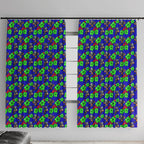 New Zealand Warriors Window Curtain Tropical Hibiscus Floral Seamless Rugby Mascot