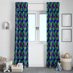 New Zealand Warriors Window Curtain Tropical Hibiscus Floral Seamless Rugby Mascot