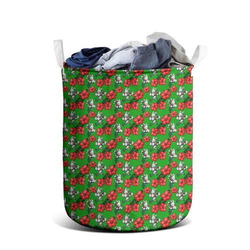 South Sydney Rabbitohs Laundry Basket Tropical Hibiscus Floral Seamless Rugby Mascot