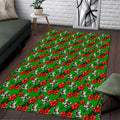 South Sydney Rabbitohs Area Rug Tropical Hibiscus Floral Seamless Rugby Mascot