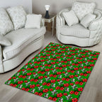 South Sydney Rabbitohs Area Rug Tropical Hibiscus Floral Seamless Rugby Mascot