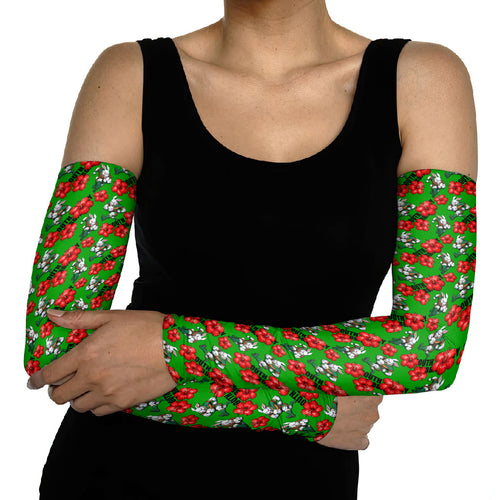 South Sydney Rabbitohs Arm Sleeves Tropical Hibiscus Floral Seamless Rugby Mascot