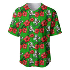 South Sydney Rabbitohs Baseball Jersey Tropical Hibiscus Floral Seamless Rugby Mascot