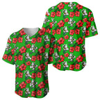 South Sydney Rabbitohs Baseball Jersey Tropical Hibiscus Floral Seamless Rugby Mascot
