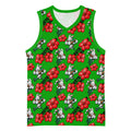 South Sydney Rabbitohs Basketball Jersey Tropical Hibiscus Floral Seamless Rugby Mascot