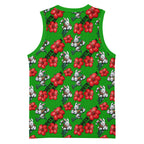 South Sydney Rabbitohs Basketball Jersey Tropical Hibiscus Floral Seamless Rugby Mascot