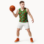 South Sydney Rabbitohs Basketball Jersey Tropical Hibiscus Floral Seamless Rugby Mascot