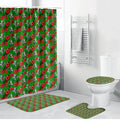 South Sydney Rabbitohs Bathroom Set Tropical Hibiscus Floral Seamless Rugby Mascot