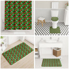 South Sydney Rabbitohs Bathroom Set Tropical Hibiscus Floral Seamless Rugby Mascot