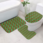 South Sydney Rabbitohs Bathroom Set Tropical Hibiscus Floral Seamless Rugby Mascot