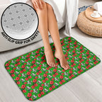 South Sydney Rabbitohs Bathroom Set Tropical Hibiscus Floral Seamless Rugby Mascot