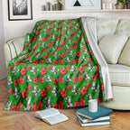 South Sydney Rabbitohs Blanket Tropical Hibiscus Floral Seamless Rugby Mascot