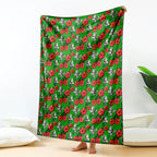 South Sydney Rabbitohs Blanket Tropical Hibiscus Floral Seamless Rugby Mascot